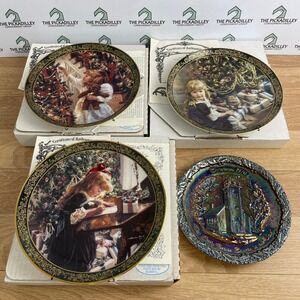Vintage Reco Sandra Kuck Victorian Christmas & Fenton 1970 Carnival Glass Plates